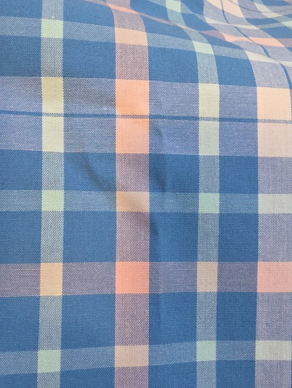 Men's MED J Crew Slim Cut Button Down Long Sleeve Blue Pink & White Check. EUC